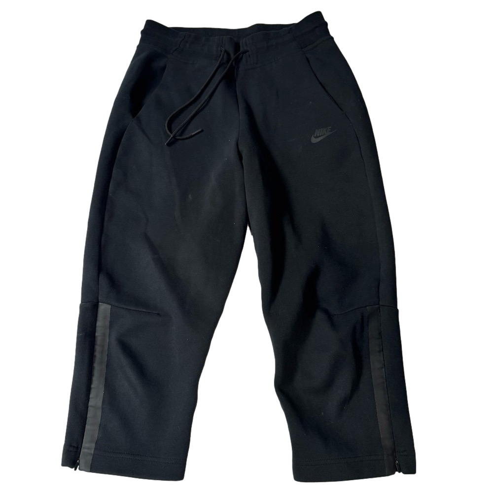 Nike Tech Fleece Black Small Capris Unisex Zippered Side Cropped Sweatpantsts